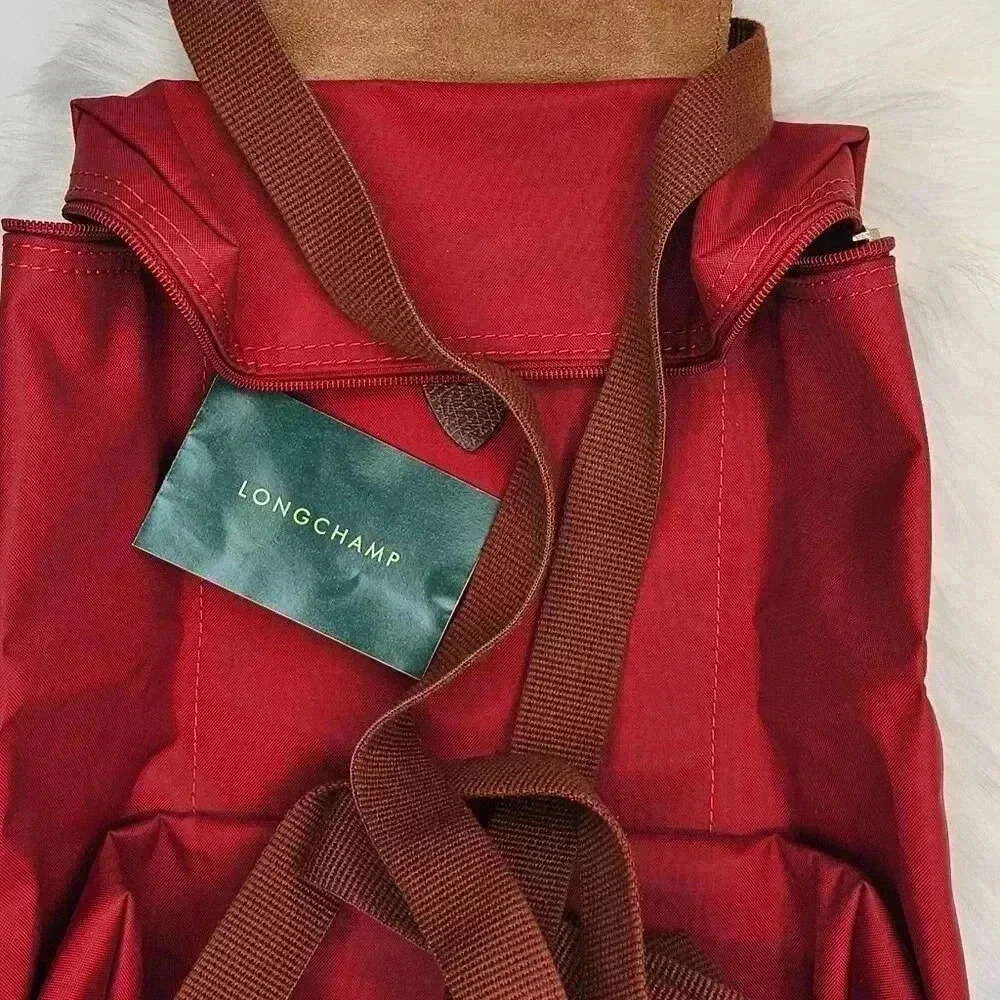 Red LongChamp Versatile Backpack - Picture 4 of 16